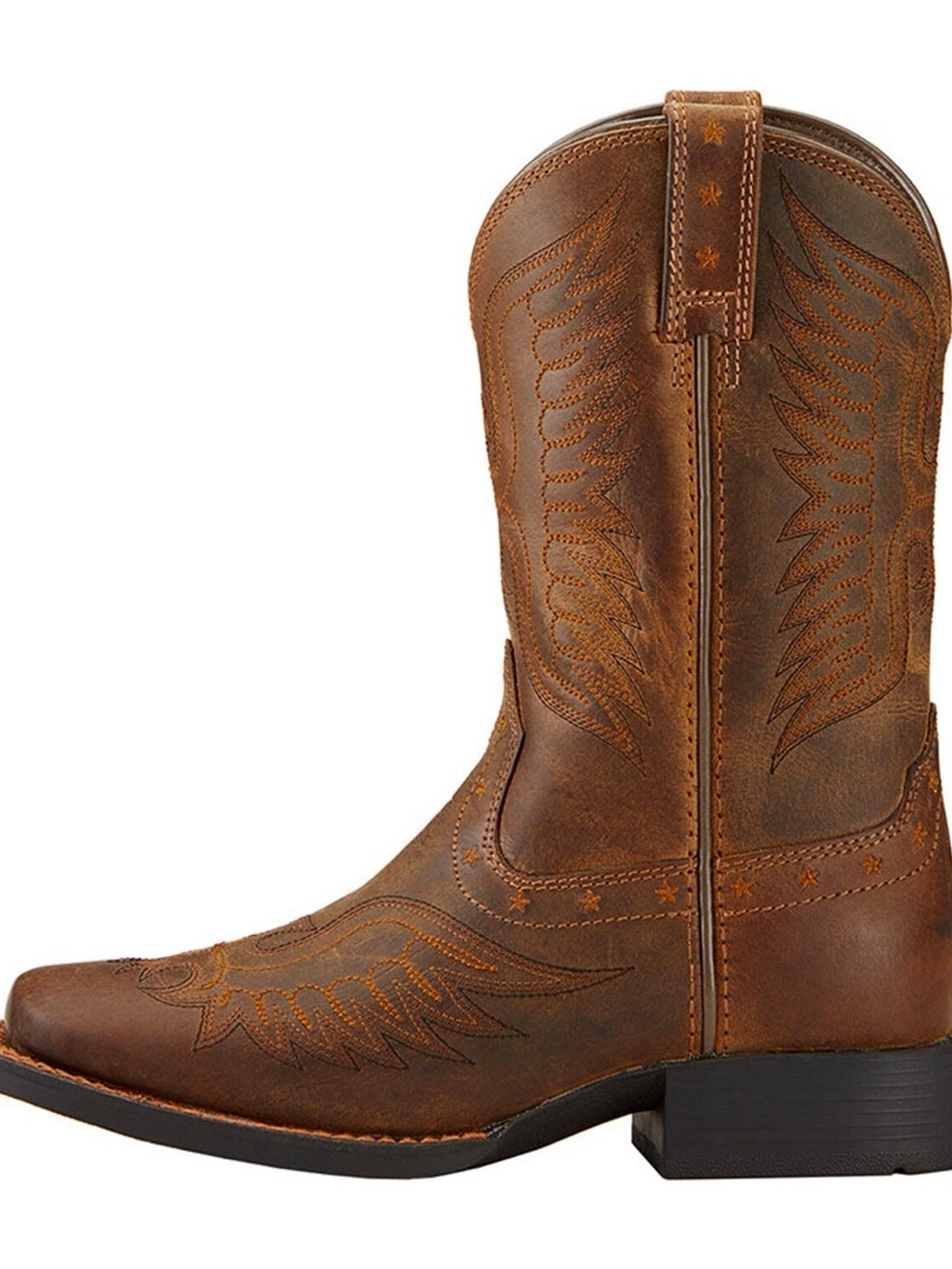 Ariat Boy’s Honor Western Boots Square Toe in Dark Brown Size 1 Barely Worn - Picture 2 of 11